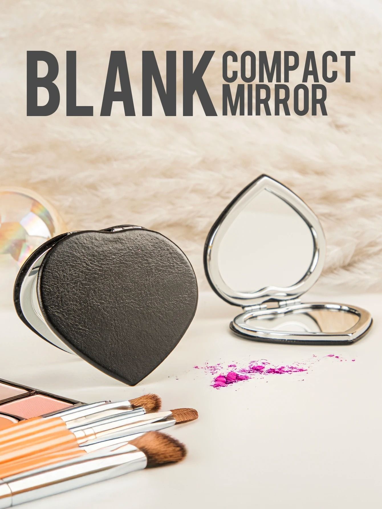 Dual View Heart Precision Vanity Mirror black
