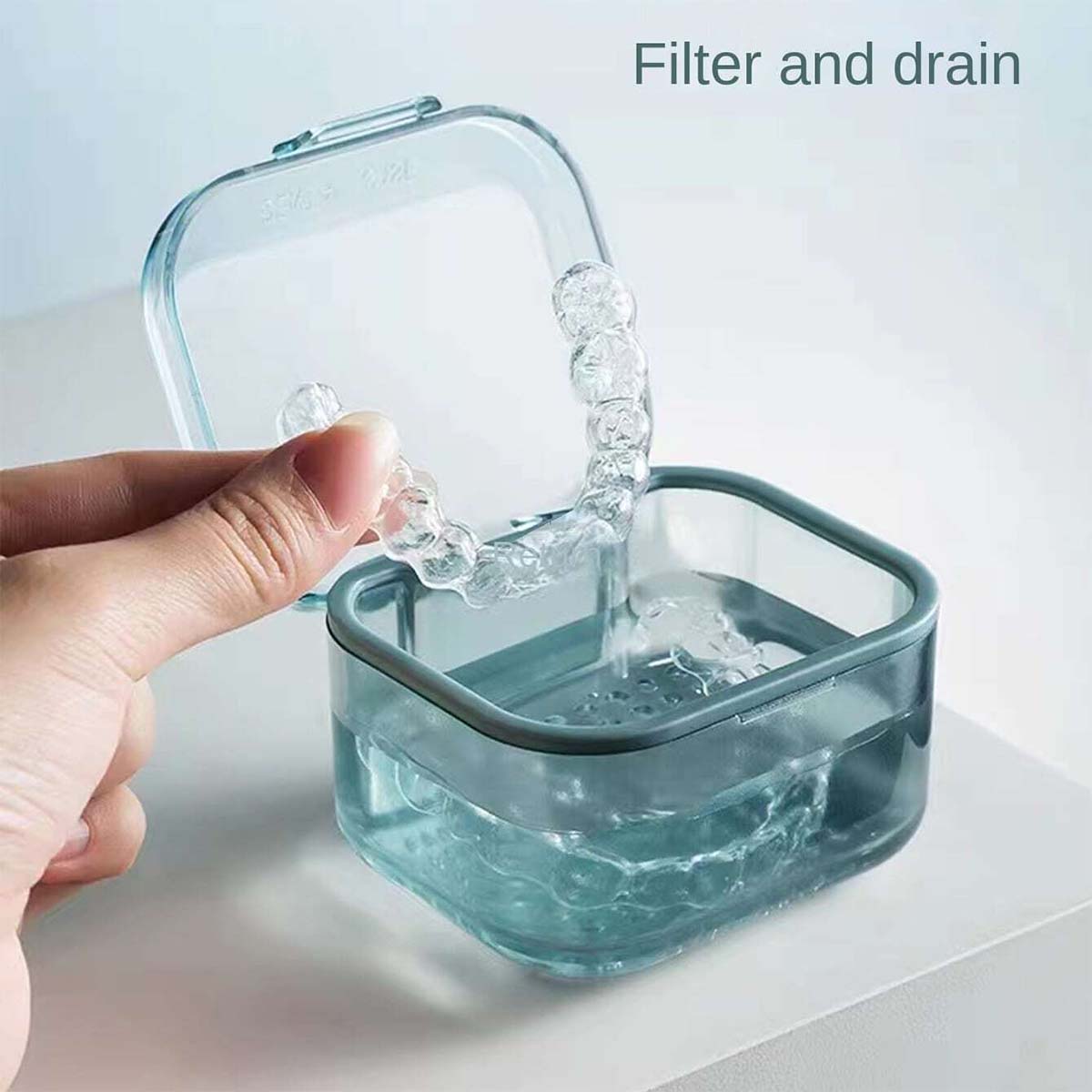 Portable Storage Box For Invisible Braces And Orthodontic Retainers Travel Denture Case brown