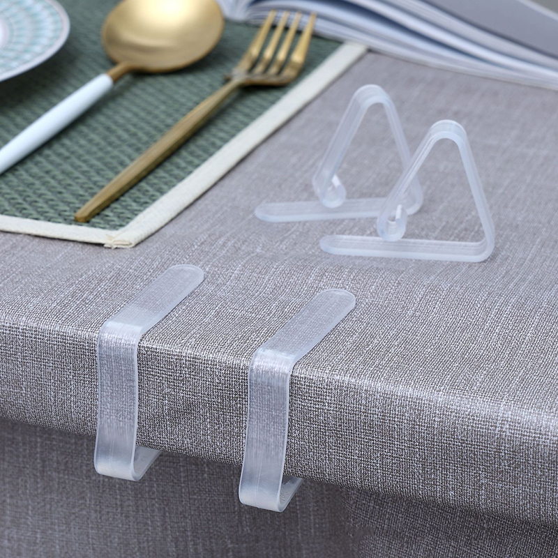 Plastic Tablecloth Clamps, Transparent Anti Slip Fixing Buckle For Household Table Corner transparent 10pcs