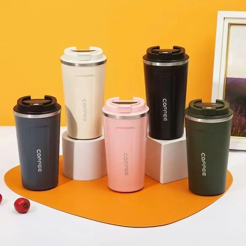 380 510ML Travel Stainless Steel Coffee Thermal Mug Leak Proof Thermos Bottle Vacuum Flask Insulated Cup army Green 380ml