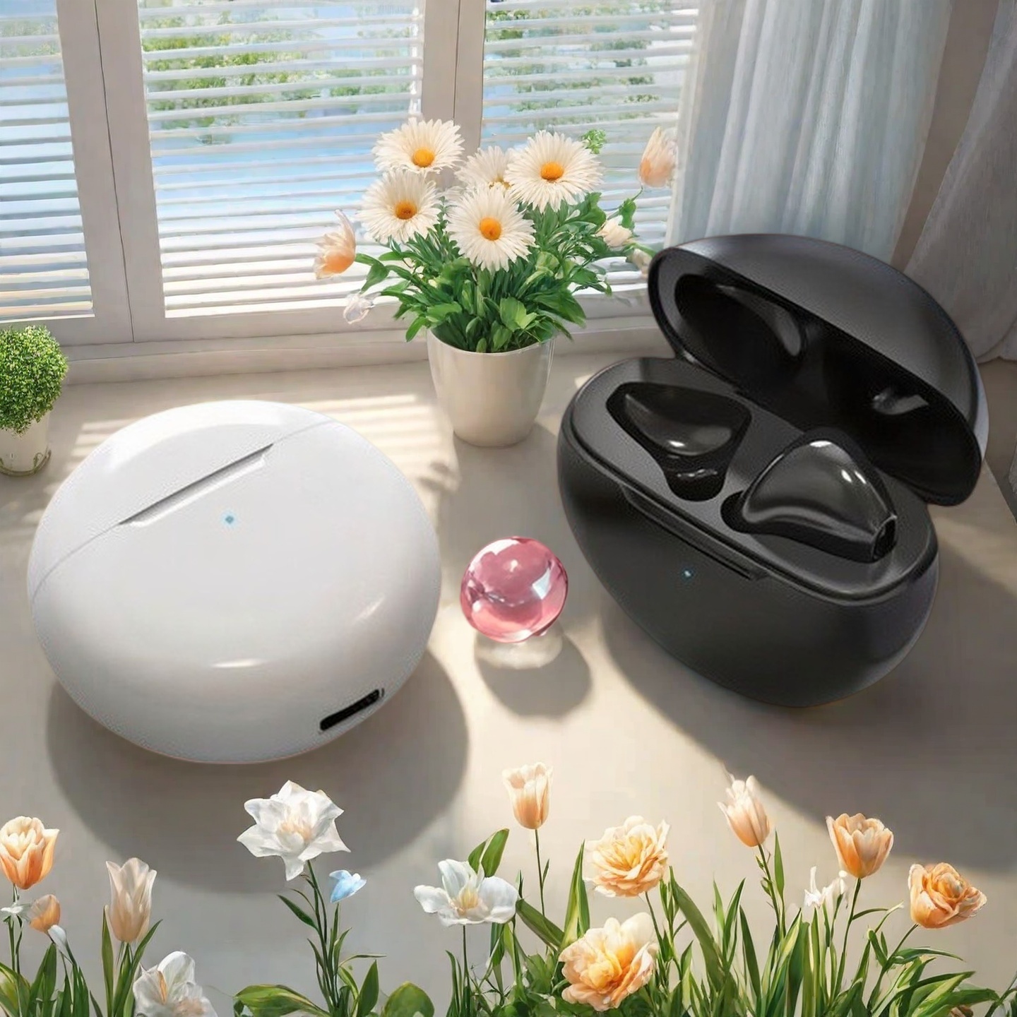 TWS Bluetooth Earphones Noise Cancelling Wireless Headset With Mic Pro Sports Bluetooth Earbuds orange