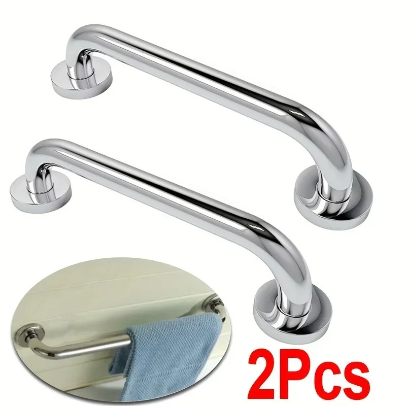 Stainless Steel Bathroom Safety Handrails Accessible, Durable, And Reliable Support For Elderly & Disabled 2pcs