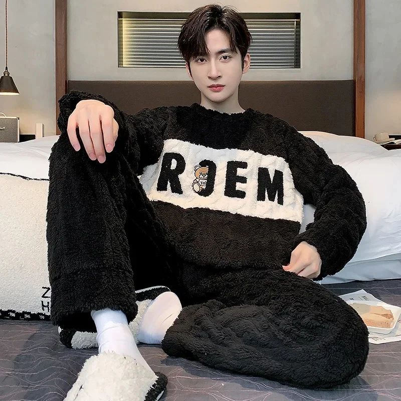 ArcticComfort Mens Coral Fleece Pajama Set Warm Winter Mens Sleepwear Set 889 size Xxl 70.00 Kg 80.00 Kg