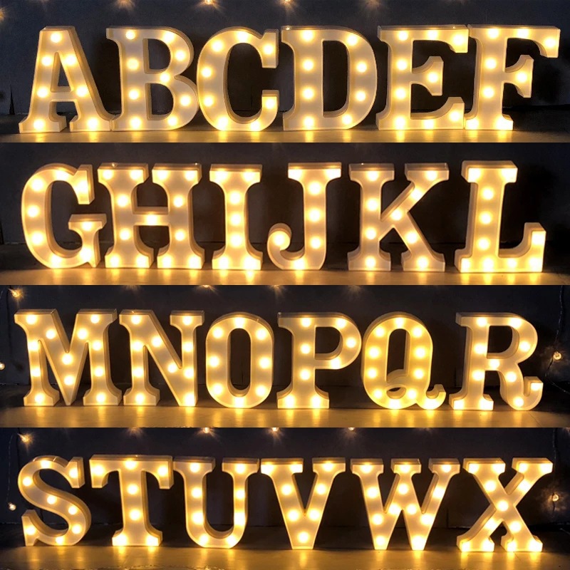 Alphabet LED Light Lamp Luminous Night Light For Home, Wedding, Birthday, And Party Decor k