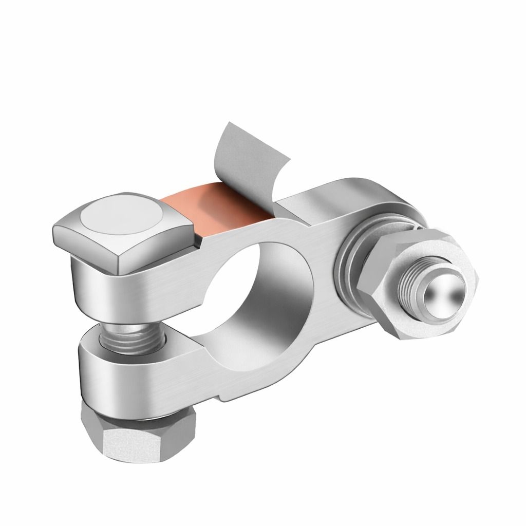 Heavy Duty Copper Battery Terminal Connectors Kit, Positive & Negative, With Protective Covers Heavy Duty Copper Battery Terminal Connectors Kit, Positive & Negative, With Protective Covers