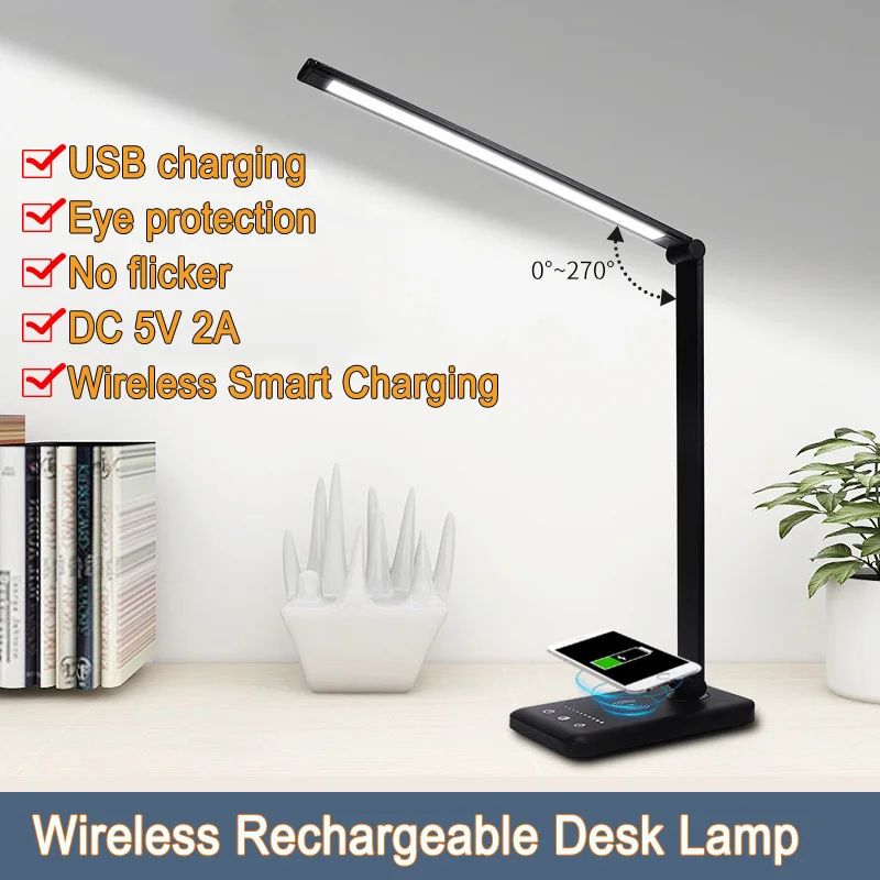 Portable Foldable USB Rechargeable LED Table Lamp Smart Touch Battery Powered Light For Bedroom Office Kids Work Portable Foldable USB Rechargeable LED Table Lamp Smart Touch Battery Powered Light For Bedroom Office Kids Work