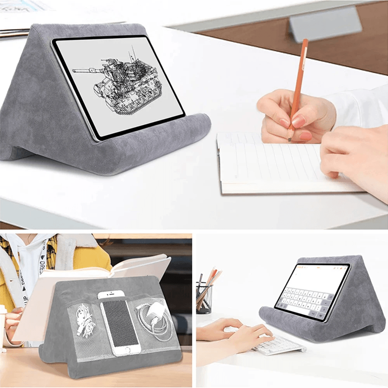Multi Angle Tablet Pillow Stand Soft Lap Holder For IPad And Phones blue