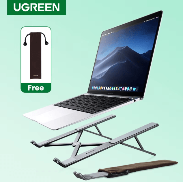 UGREEN Foldable Aluminum Laptop Stand Holder For MacBook Air Pro And More metal Grey