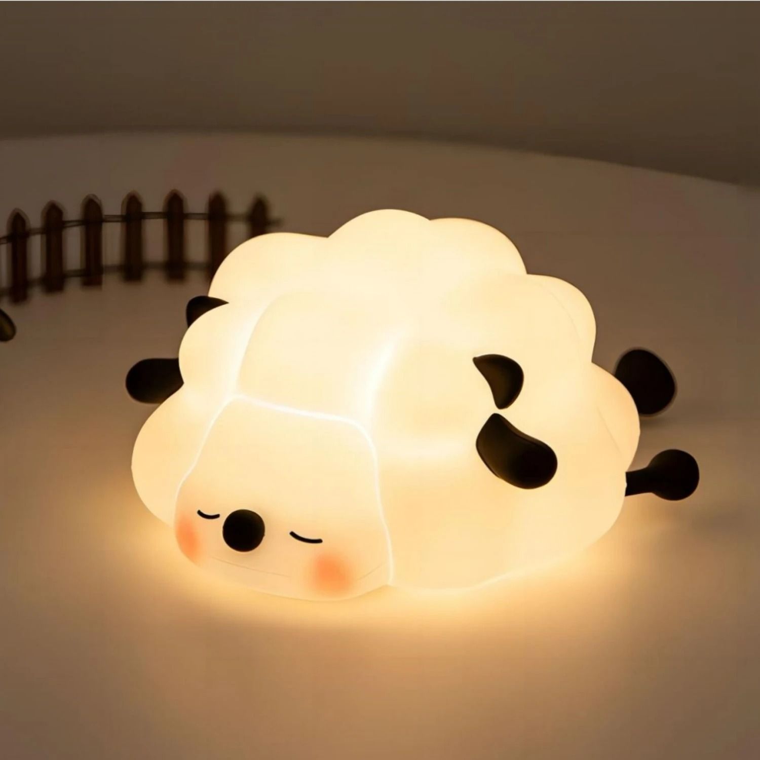Cute Silicone Sheep Night Light Rechargeable Dimmable Sleep Lamp For Children's Room elephant