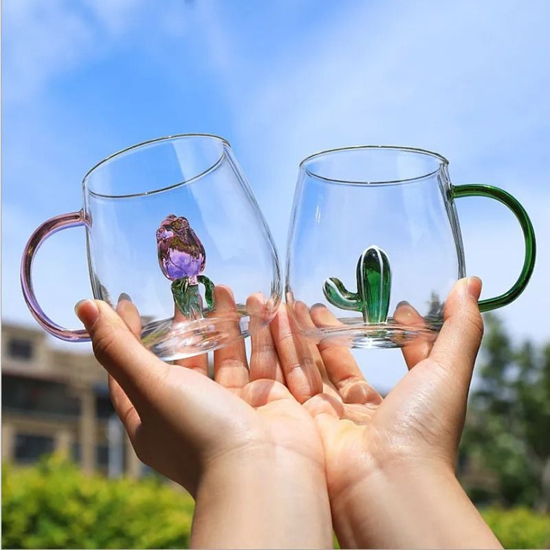 Creative 3D Cartoon Animal Glass Mug High Performance Thermal Coffee & Milk Tea Breakfast Cup l