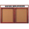 AARCO Enclosed Wall Mounted Bulletin Board Cork/Plastic in Red/White/Brown | 36 H x 60 W x 2 D in | Wayfair CBC3660RH