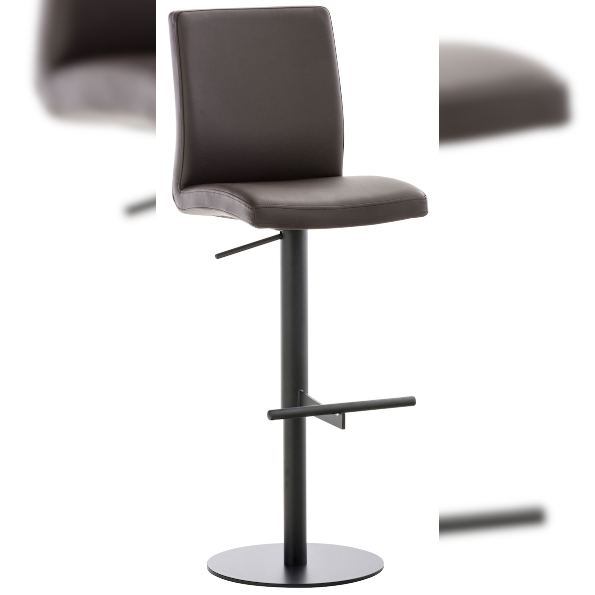 Proregal CHEFGASTRO Barhocker CANNES Kunstleder Schwarz HxBxT 93x40x49cm Kunstleder Braun Barstuhl Image