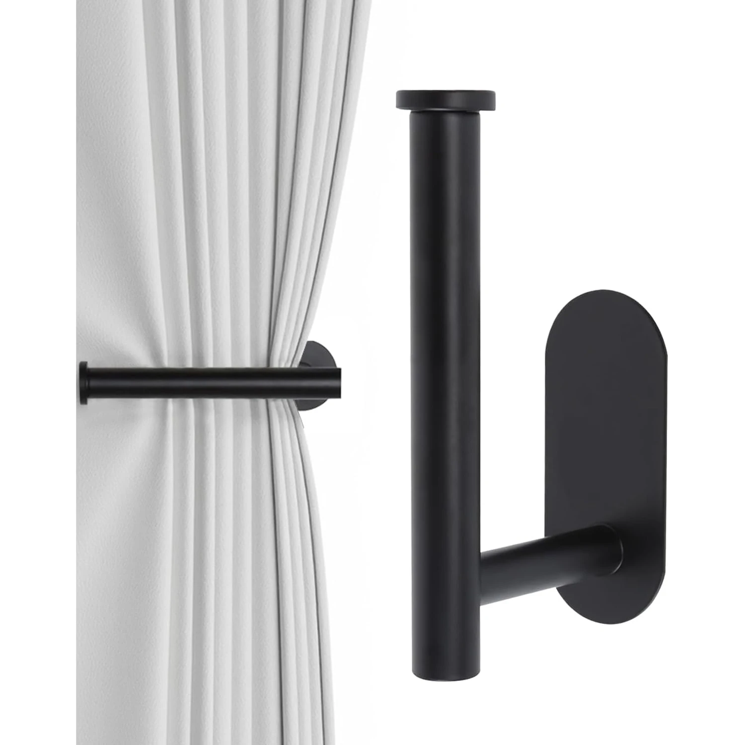 Selbstklebende Vorhanghalter für Vorhänge, Vorhanghalter, Vorhanghalter, ohne Bohren, Zugstangen für Vorhänge, selbstklebende Vorhanghaken, Vorhanghalter Image