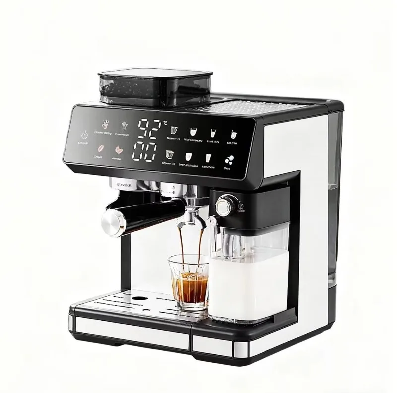 Automatische Espressomaschine mit 20 Bars, Mahlwerk und automatischem Milchaufschäumer, 2,7 Liter, 1350 Watt Heim-Touchscreen, Unterstützung Image
