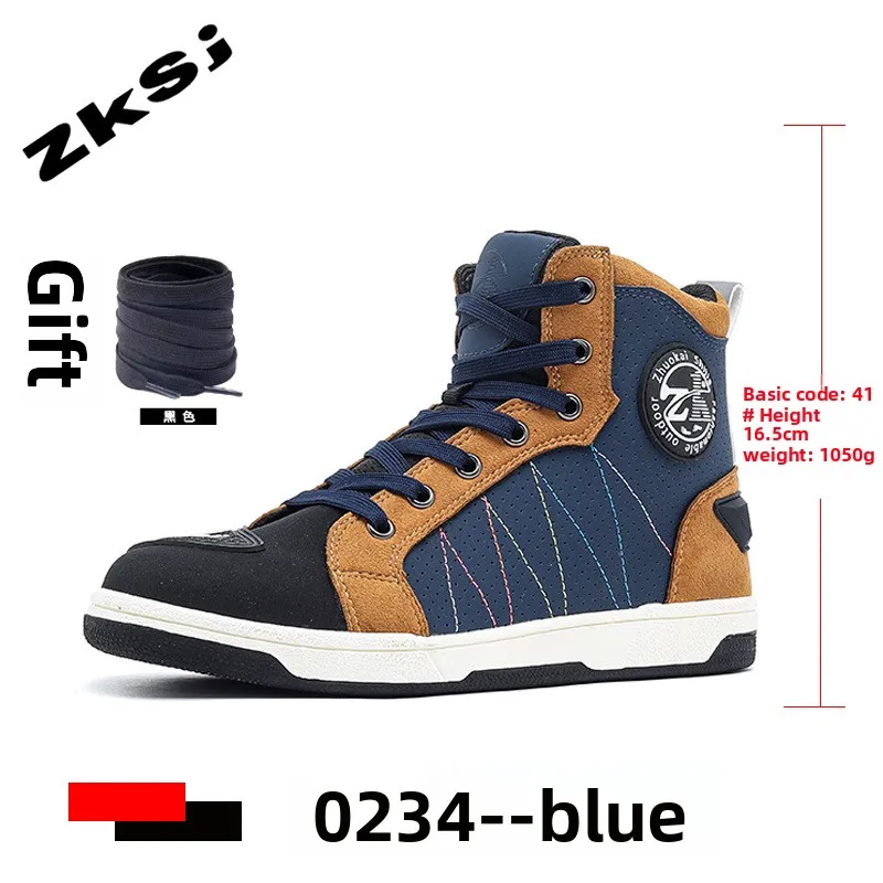 Motorrad-Reitschuhe, Lokomotivstiefel, 4-Jahreszeiten, atmungsaktiv, Anti-Drop, Ritterausrüstung, Straßenrennschuhe, Laufschuhe Image