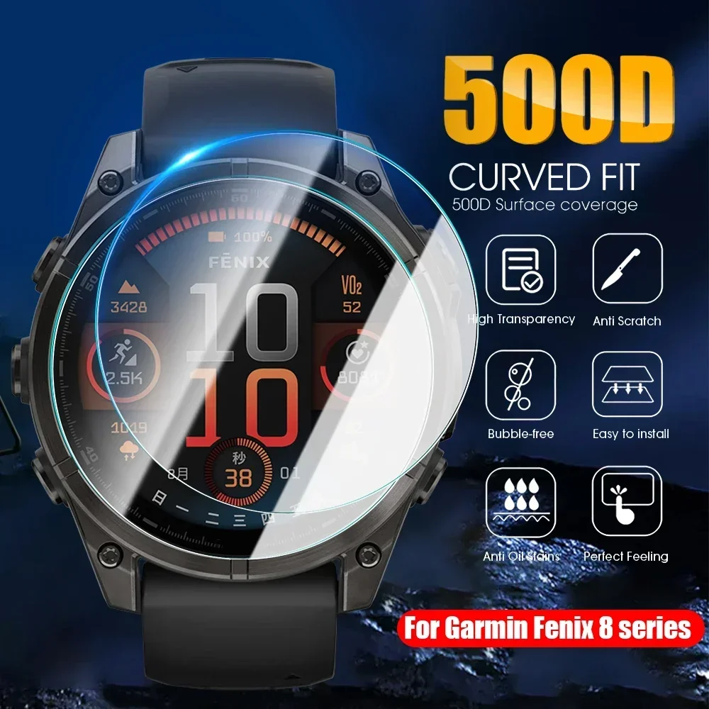 Einfach zu installierendes gehärtetes Glas für Garmin Fenix 8 43mm 47mm 51mm HD Clear Anti Scratch Displayschutzfolie für Garmin Fenix 8. Image