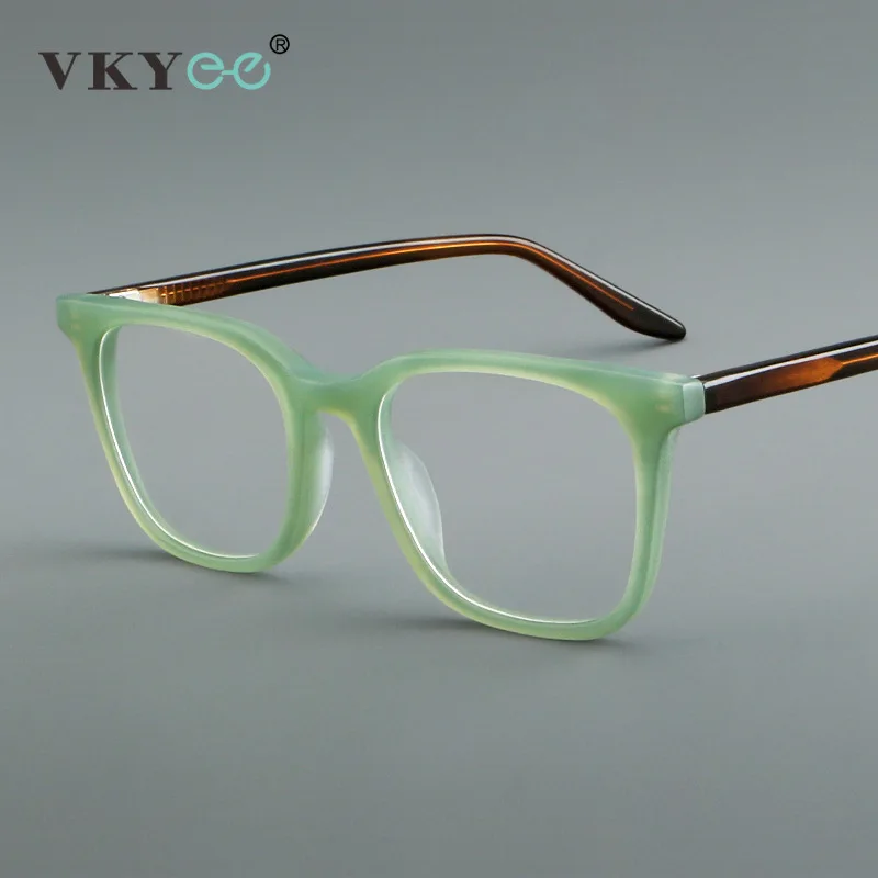 CAIDERONI Retro Einfache klassische quadratische Herren-Anti-Blaulicht-Photochrome Lesebrille für Damen, anpassbare Sehstärke 9020 Image