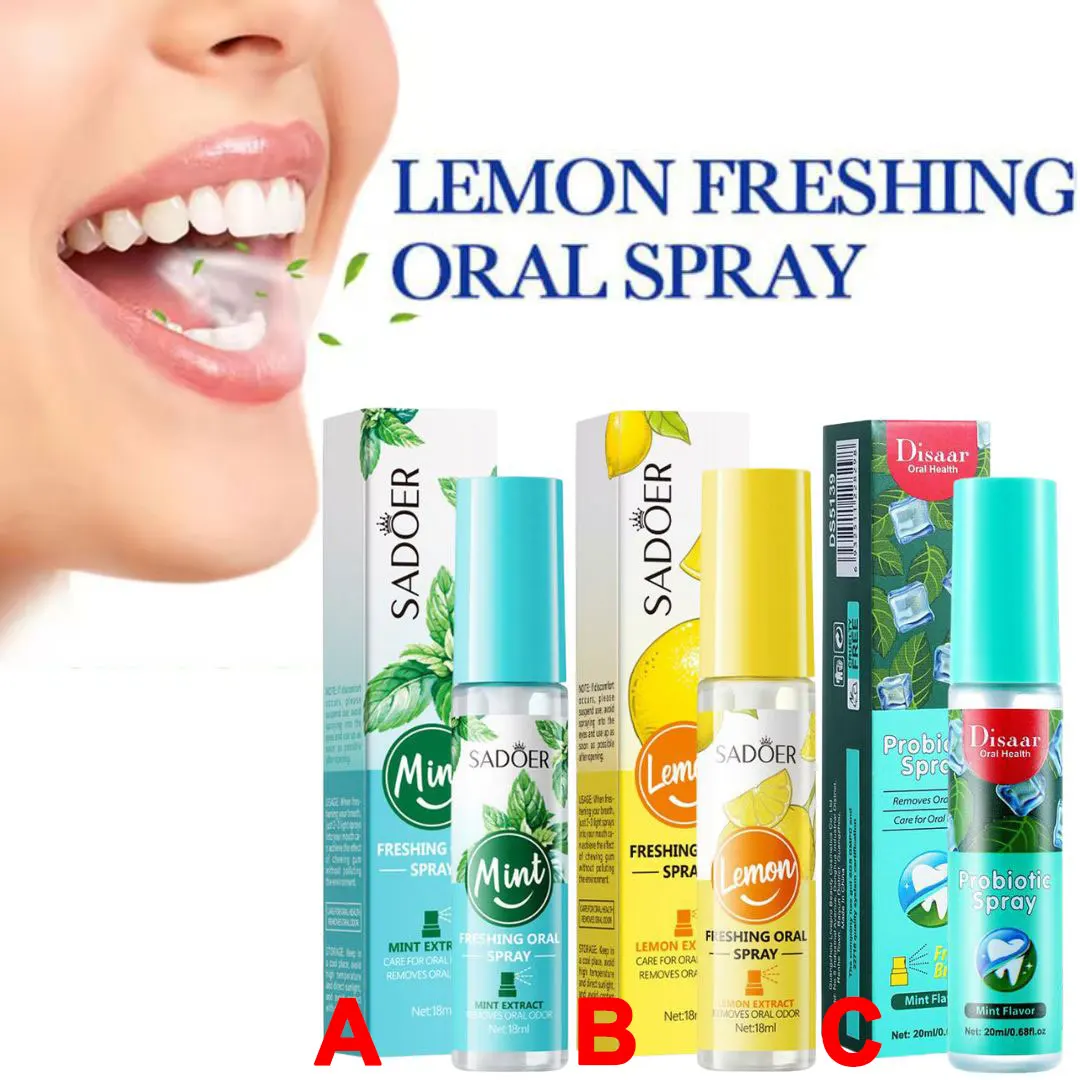 Frisches Atemspray, Mundspray, entfernt Mundgeruch, Minze, Zitronen-Zahnfleischpflege, tragbares, desodorierendes Spray für die Mundgesundheit Image