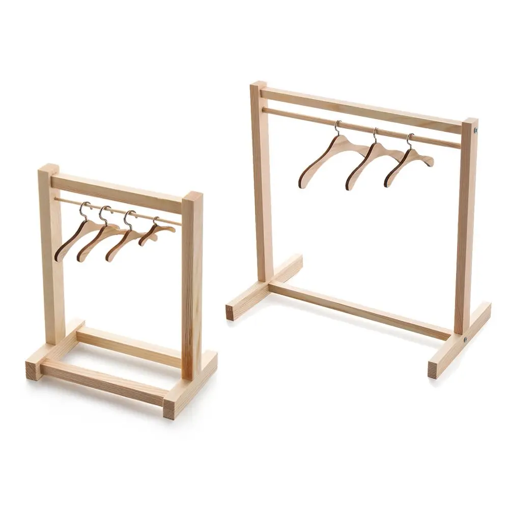 Kleidungs stück Veranstalter Kleiderbügel Puppe Holz Kleider ständer Schal halter für Puppen Handtasche Kleidung