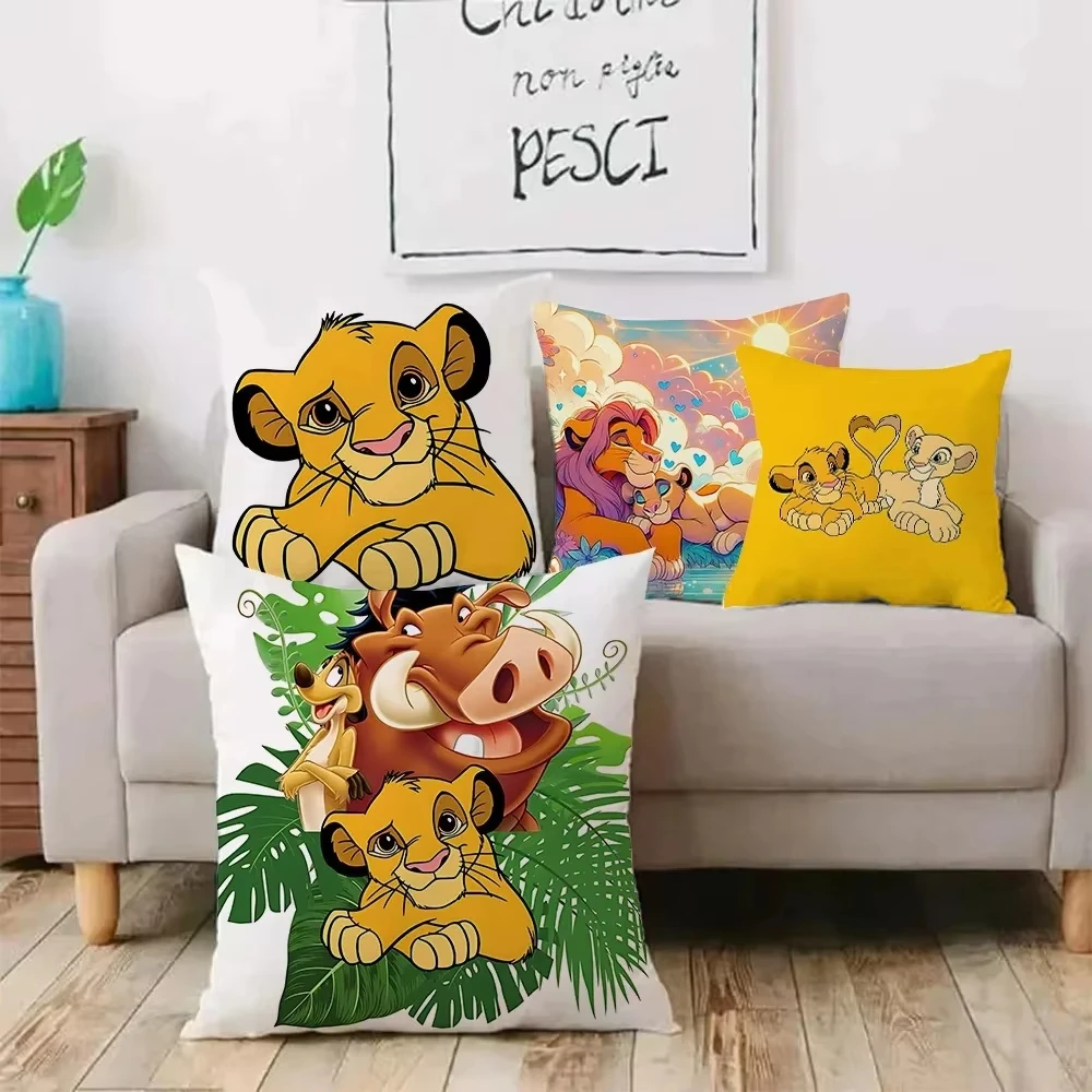 Disney Der König der Löwen Cartoon bedrucktes Designmuster Kissenbezug Wohnzimmer Sofa Kissenbezug Kawaii Kinderzimmer Dekoration Image