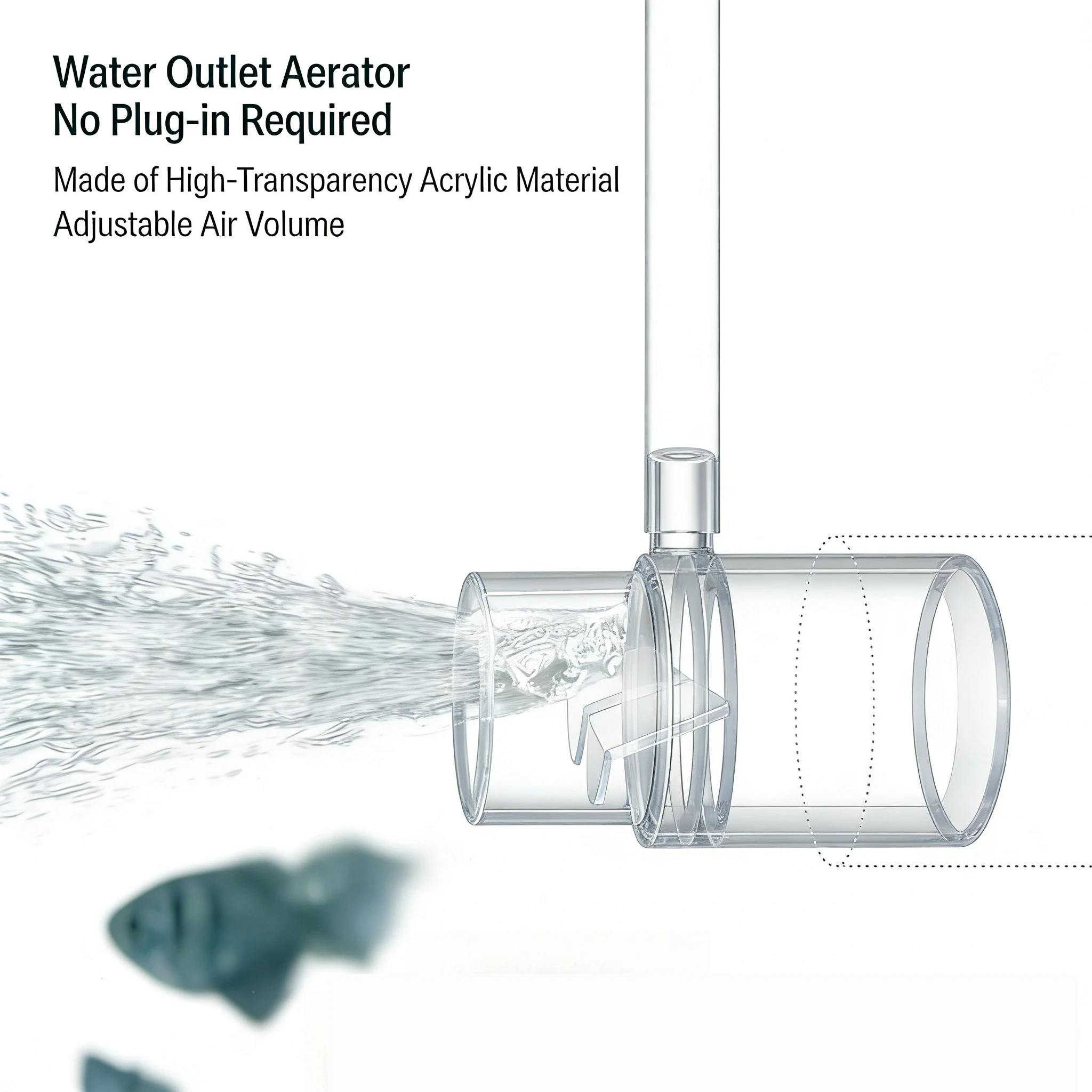 Acryl-Klarfilter für Aquarien, Wasserpumpenfilter, Wasserauslassdüse zur Sauerstoffanreicherung, Aquarienzubehör Image