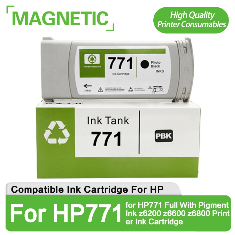 771 Kompatibel für HP 771 Regenerierte Tintenpatrone mit Pigmenttinte für HP771 Voll mit Pigmenttinte z6200 z6600 z6800 Drucker Image