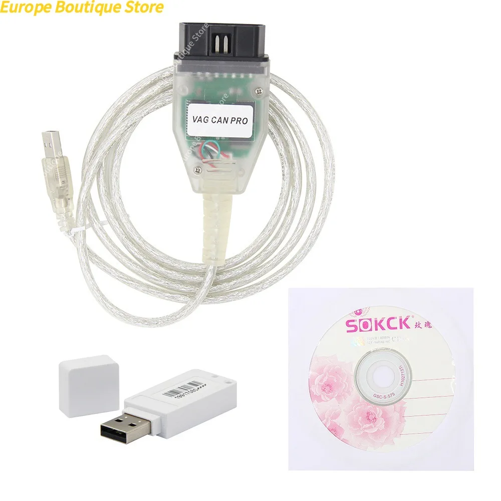 VAG CAN PRO 5.5.1 OBD OBD2 für VW/Audi Auto-Diagnosekabel VCP-Scanner Auto-Tool für CAN BUS+UDS+ K-Linie mit/ohne Dongle Image