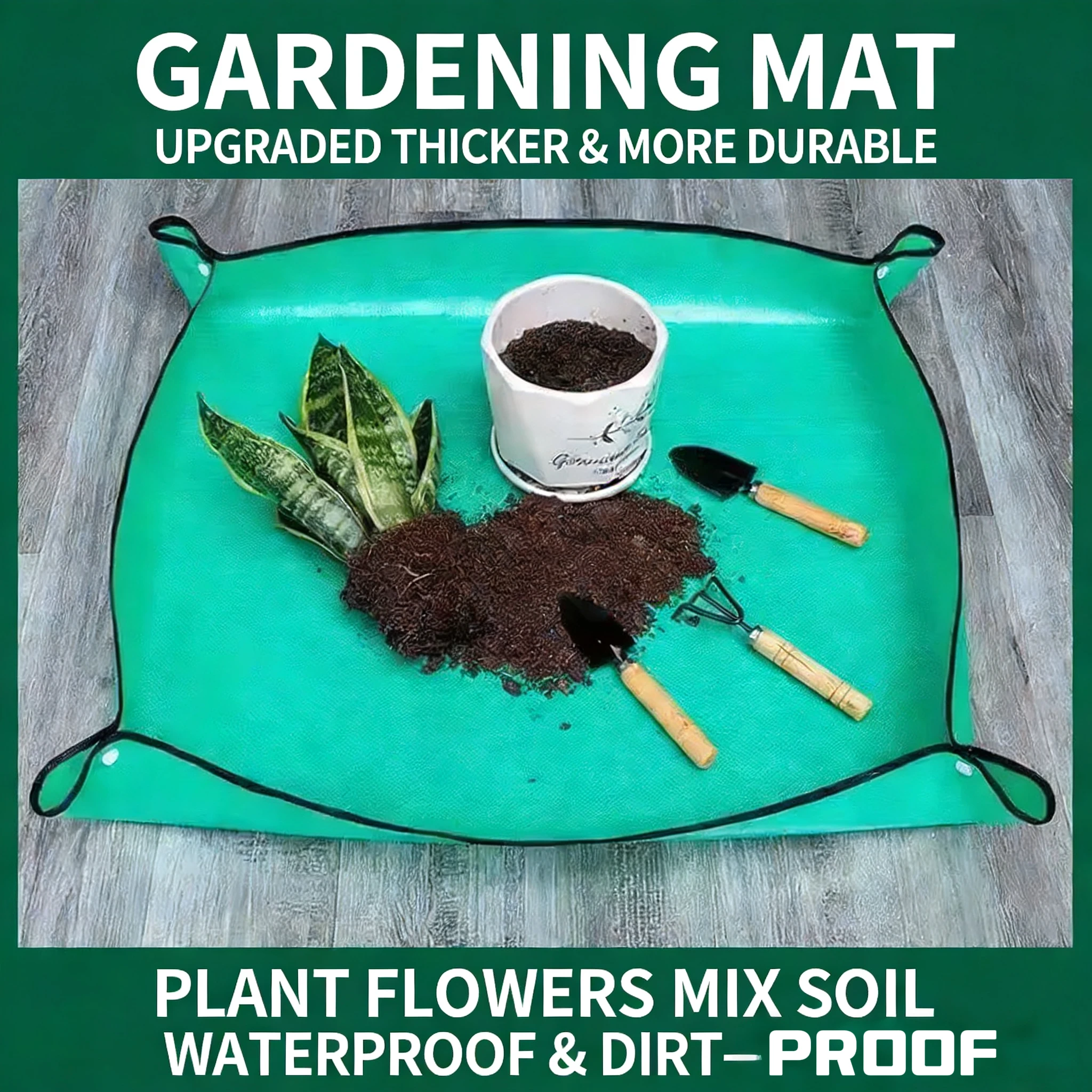 Innovative Wasserdichte Umtopfmatte in Extra Größe Faltbar Tragbar für Zimmerpflanzen und Sukkulenten Einfacher Erdwechsel und Bewässerung Umtopfmatte für Pflanzen wasserdichte Pflanzmatte tragbare Image