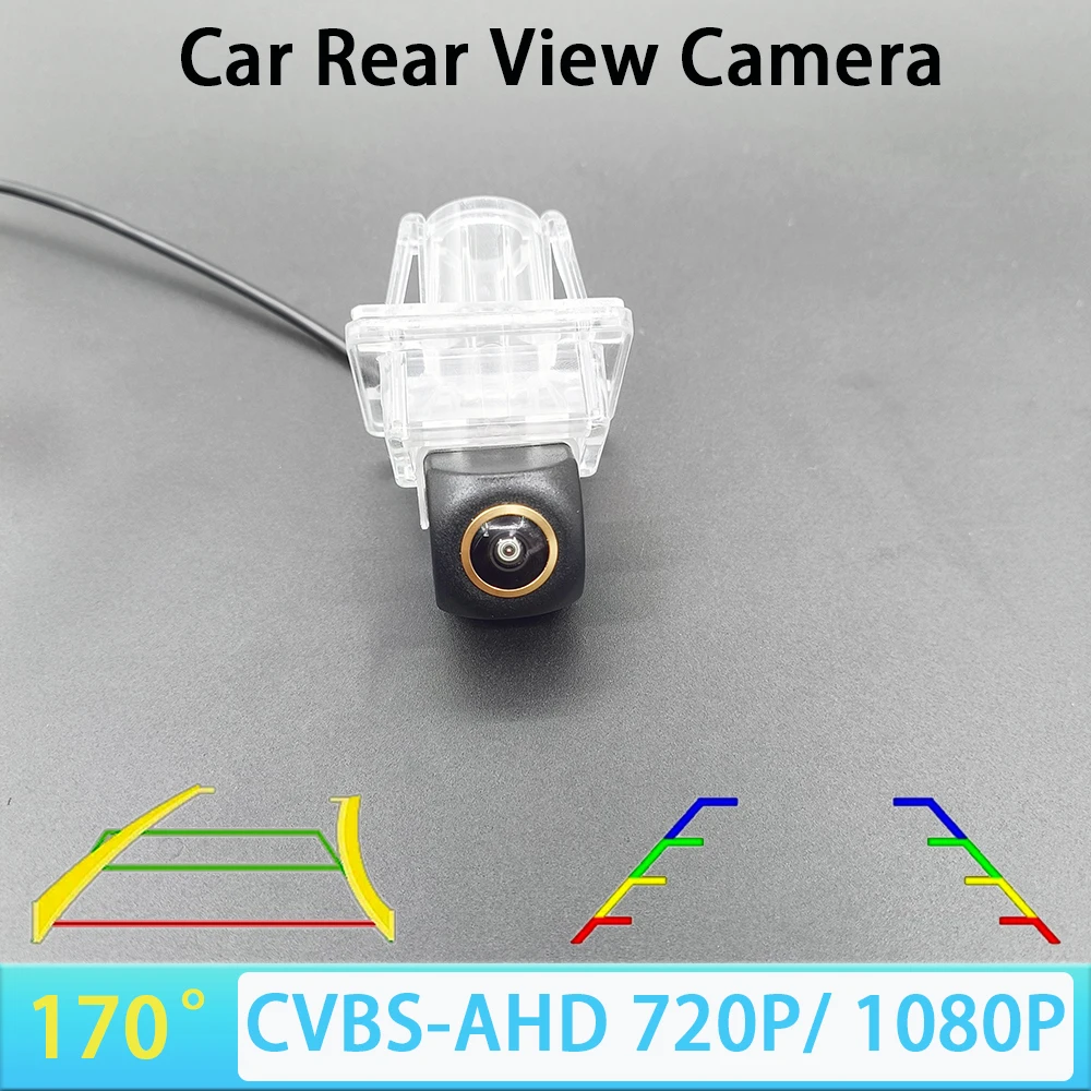170 Grad AHD 1080P CVBS Auto Rückansicht Kamera für Mercedes Benz MB C Klasse W204 W212 W207 C207 2007 ~ 2015 Fahrzeug Track/Lineal Image