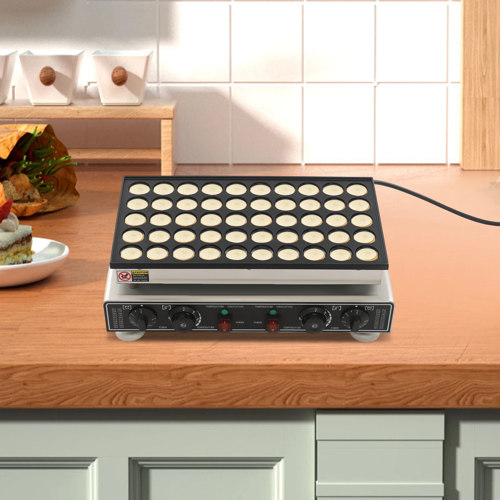 Kommerzielle Muffin-Maschine mit 50 Löchern, 1800 W, 220 V, elektrischer Muffin-Backofen, antihaftbeschichtet, für Zuhause, Frühstück, Gebäck, Dessert Image