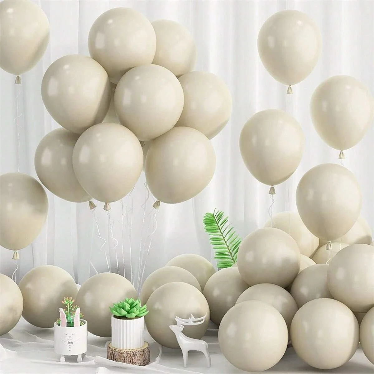 15/45/100 Stück 5/10/12 Zoll Sandweiße Ballons Latexballons Heliumballons für Geburtstag Abschlussfeier Babyparty Hochzeit Feiertage Image