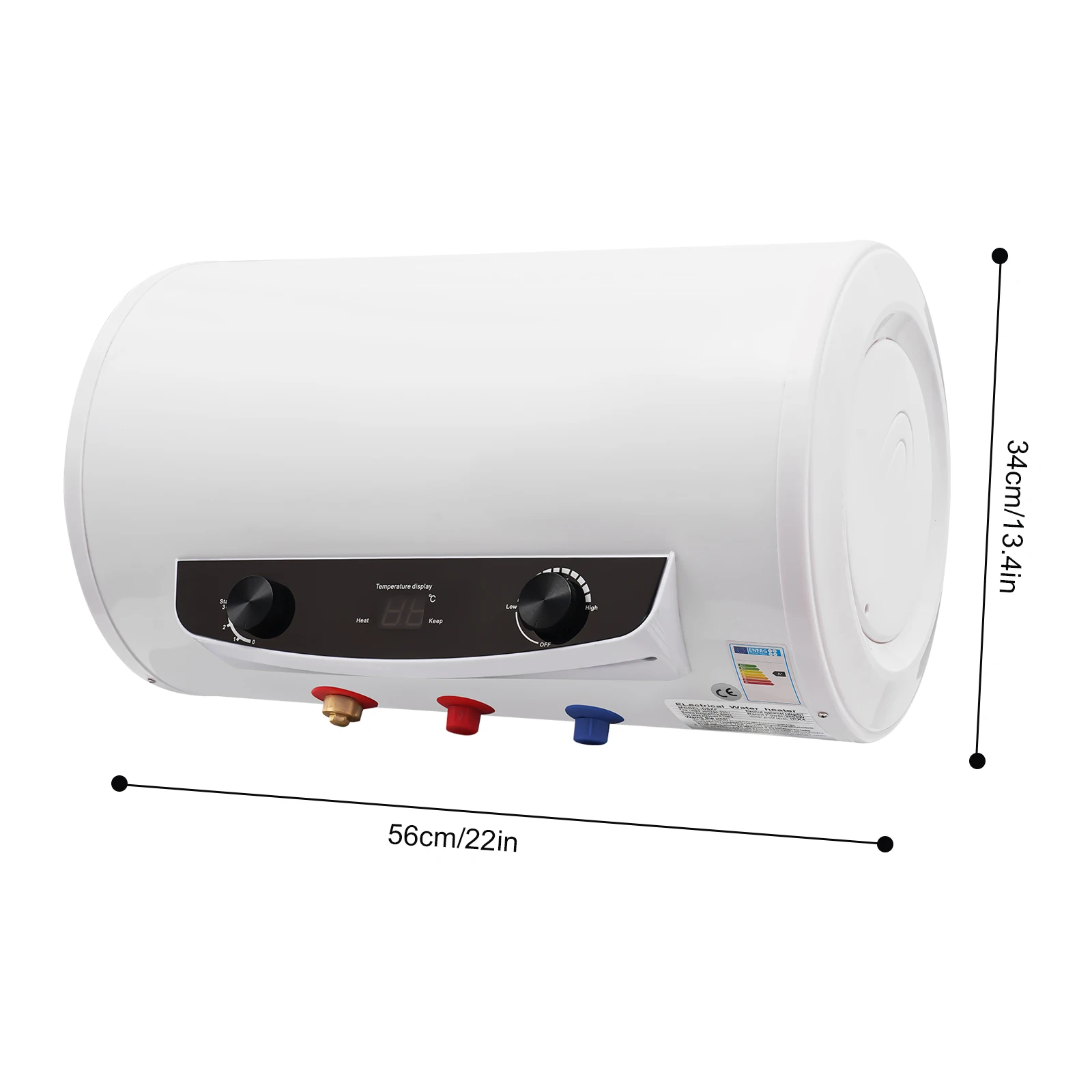 Elektrischer Tank, 2 kW, Wand-Warmwasserkessel, rostfrei, mit 30 l Speicher, wasserdicht und 25–75 ° C Einstellbare Temperatur Image