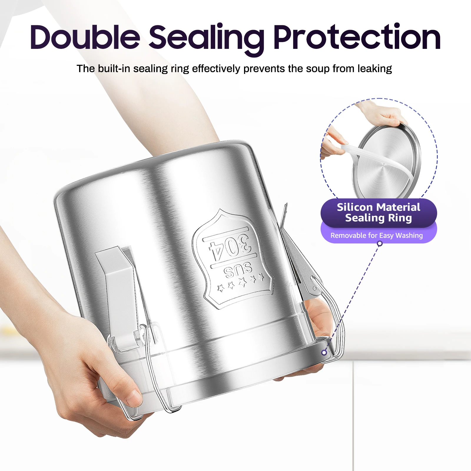 6L Luftdichter Kanister Lebensmittelbehälter aus Edelstahl Küchen-Getreidebehälter Getreidebehälter Küche Edelstahl-Eimer Mehlbehälter