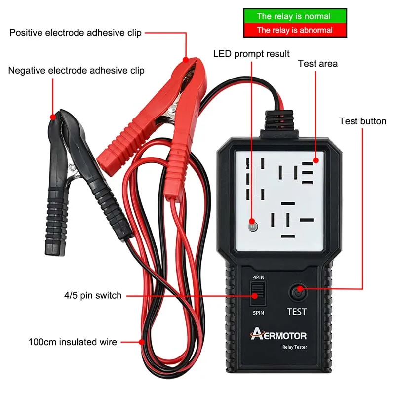 Aer Auto Relais Tester elektronische Kfz-Tester 12V-24V Autobatterie Checker Universal LED-Kontroll leuchte Licht maschine Analysator Image