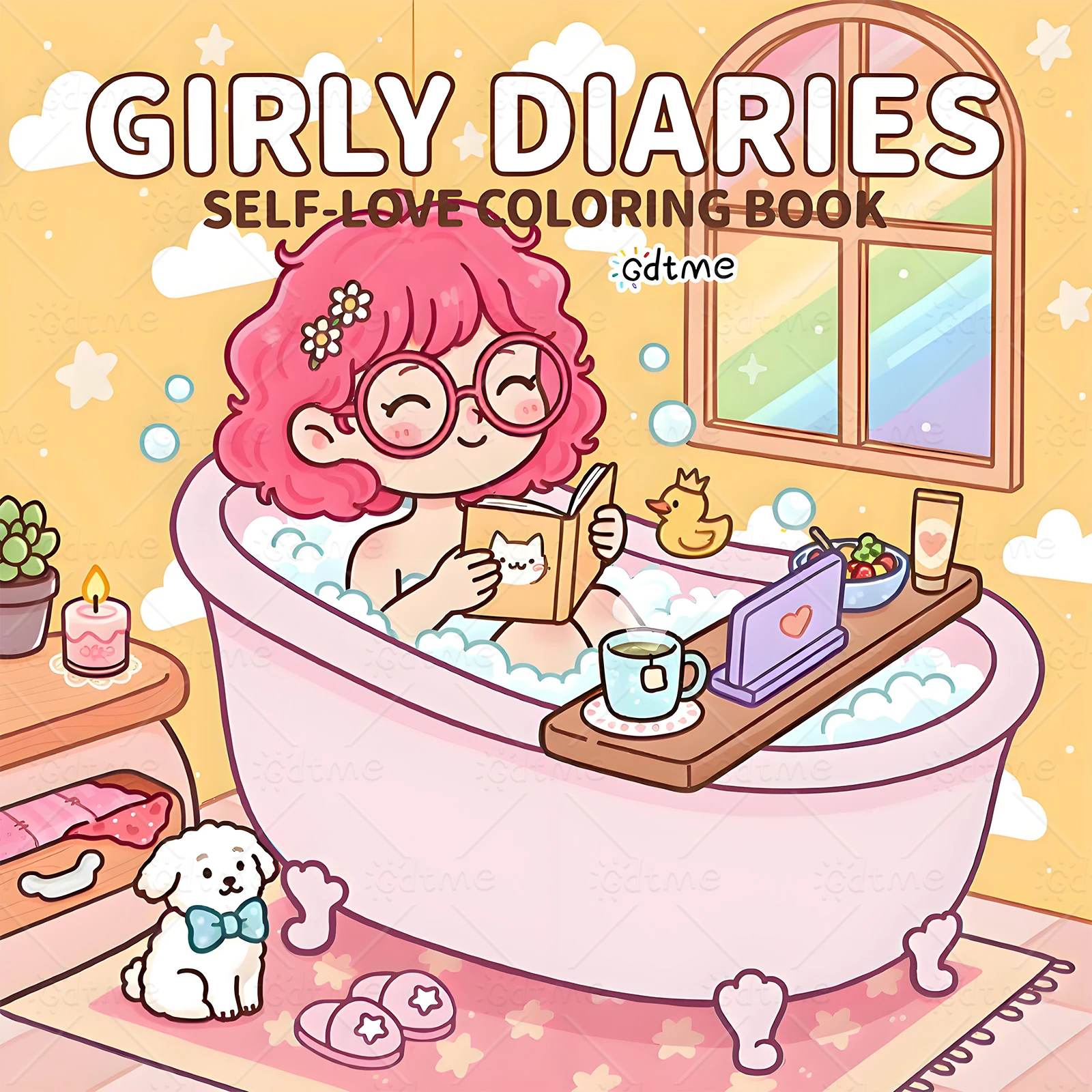 GIRLY DIARIES SELF-LOVE Malbuch für Erwachsene mit Niedlichen Gemütlichen Täglichen Aktivitäten zur Entspannung (Gemütliche Räume Malbuch) Image