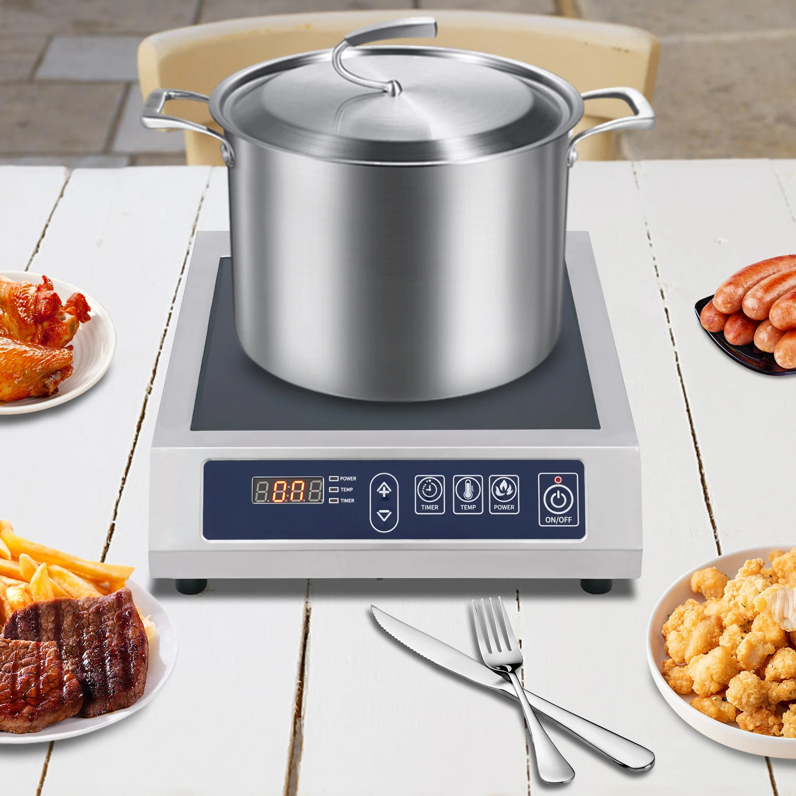 Kommerzielles Induktionskochfeld, 3500 W, Induktionskochfeld, energieeffizientes Induktionskochfeld für Zuhause, Küche, Restaurant, Heizung Image