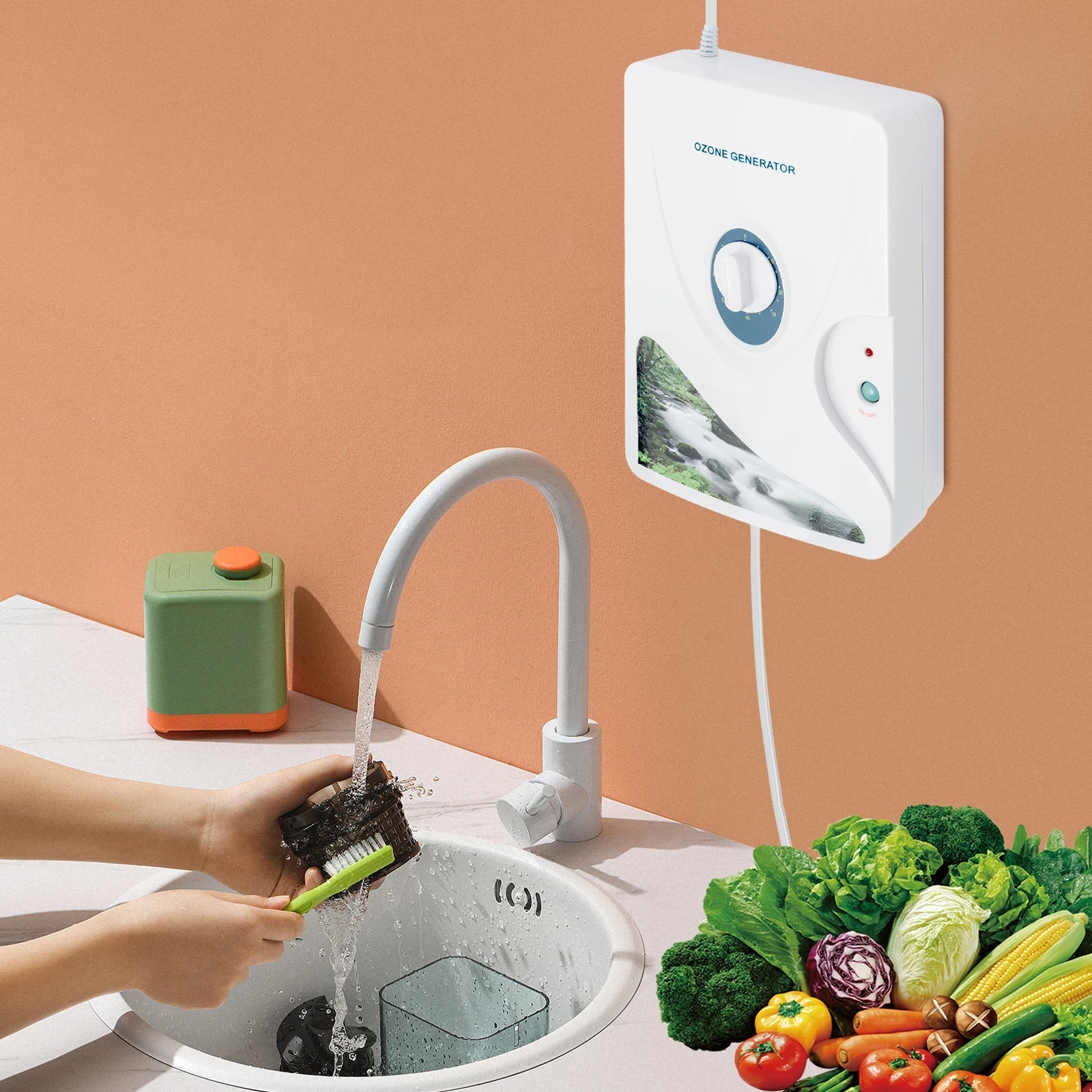 Luftreiniger, Ozongenerator, Ozonmaschine, tragbarer Reiniger mit 600 mg/h, 220 V EU-Stecker, hocheffizienter Desinfektionssterilisator Image