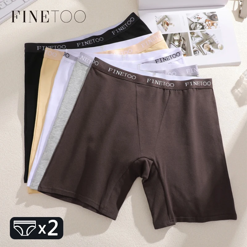 2 Stück Damen-Boxershorts mit hoher Taille, Baumwolle, Übergröße, sexy, elastischer Bund, Sportshorts, lässig, bequem, Dessous Image