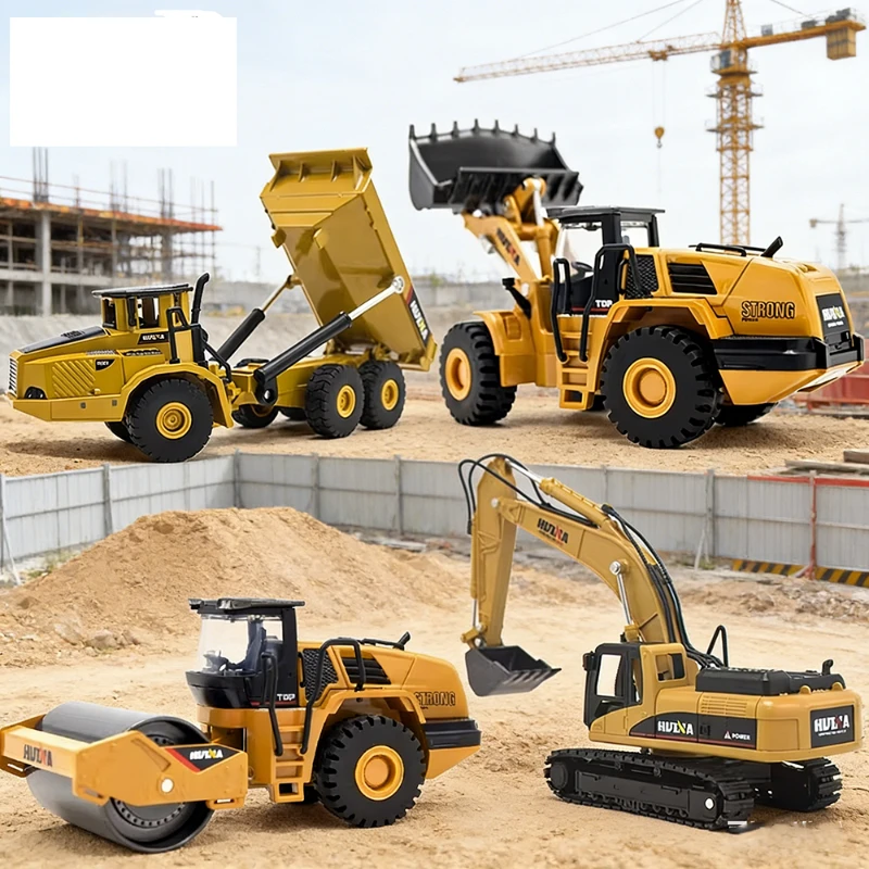 1:50 Legierung Druckguss Muldenkipper Bagger Radlader Traktor Metallmodell Baufahrzeug Spaßiges Spielzeug Einfach zu Bedienen Image