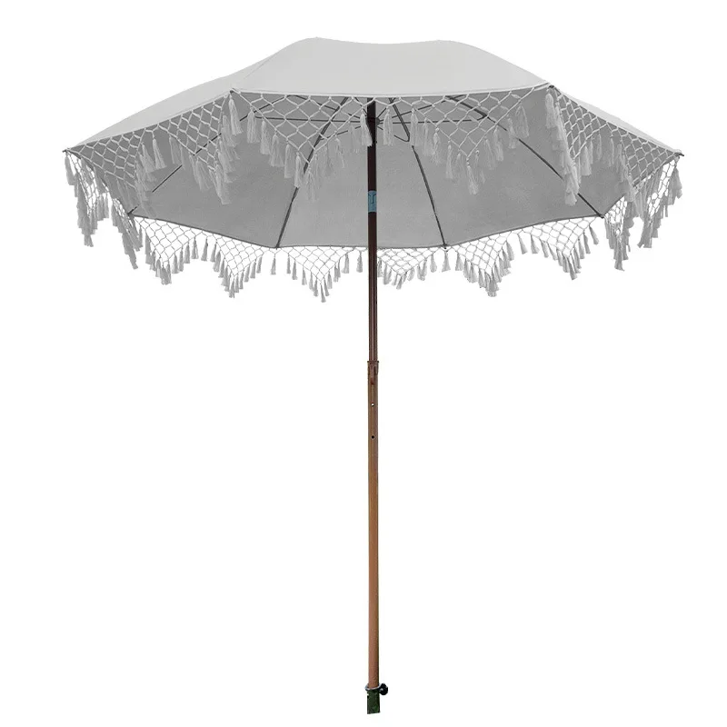 Strandschirm für den Urlaub am Meer, Hofschirm, Quastenschirm, Sonnenschirm für Pool und Terrasse, grenzüberschreitend Image