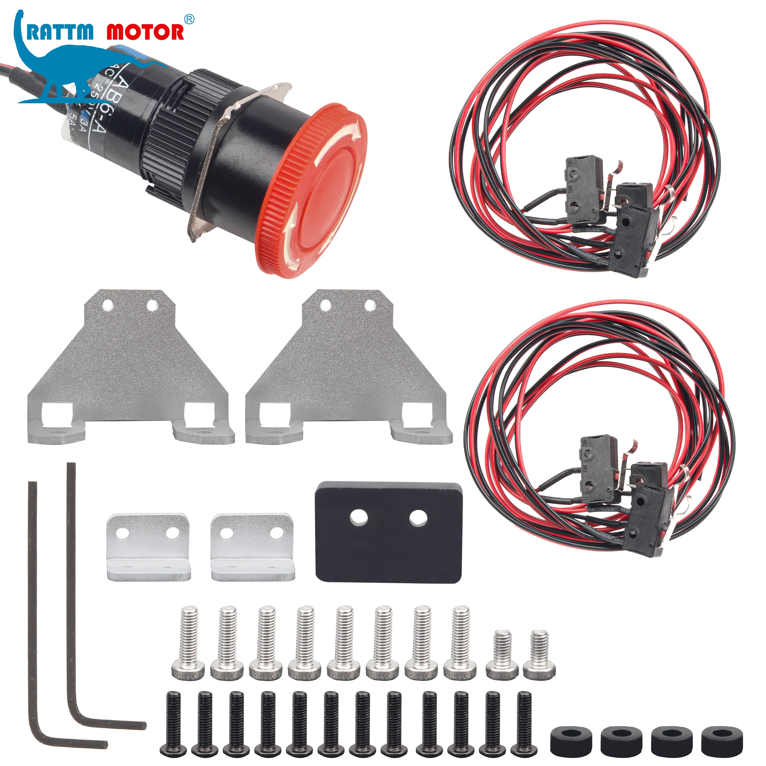 Endschalter mit Not-Aus-Tasten-Set 6 Mikro-Endschalter mit 2-Pin-Anschluss für CNC 1610 Pro 3018 / Pro / Max / Plus Image