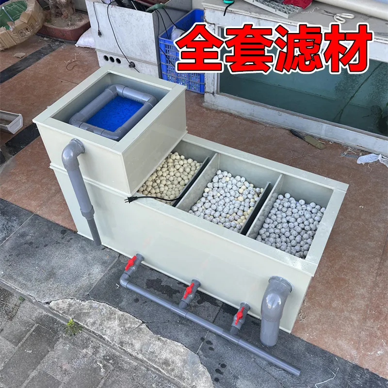 Neuartiges multifunktionales Filtersystem für Koi-Fischteiche mit Trocken- und Nassfilter, leise Fischbeckenfiltration Image