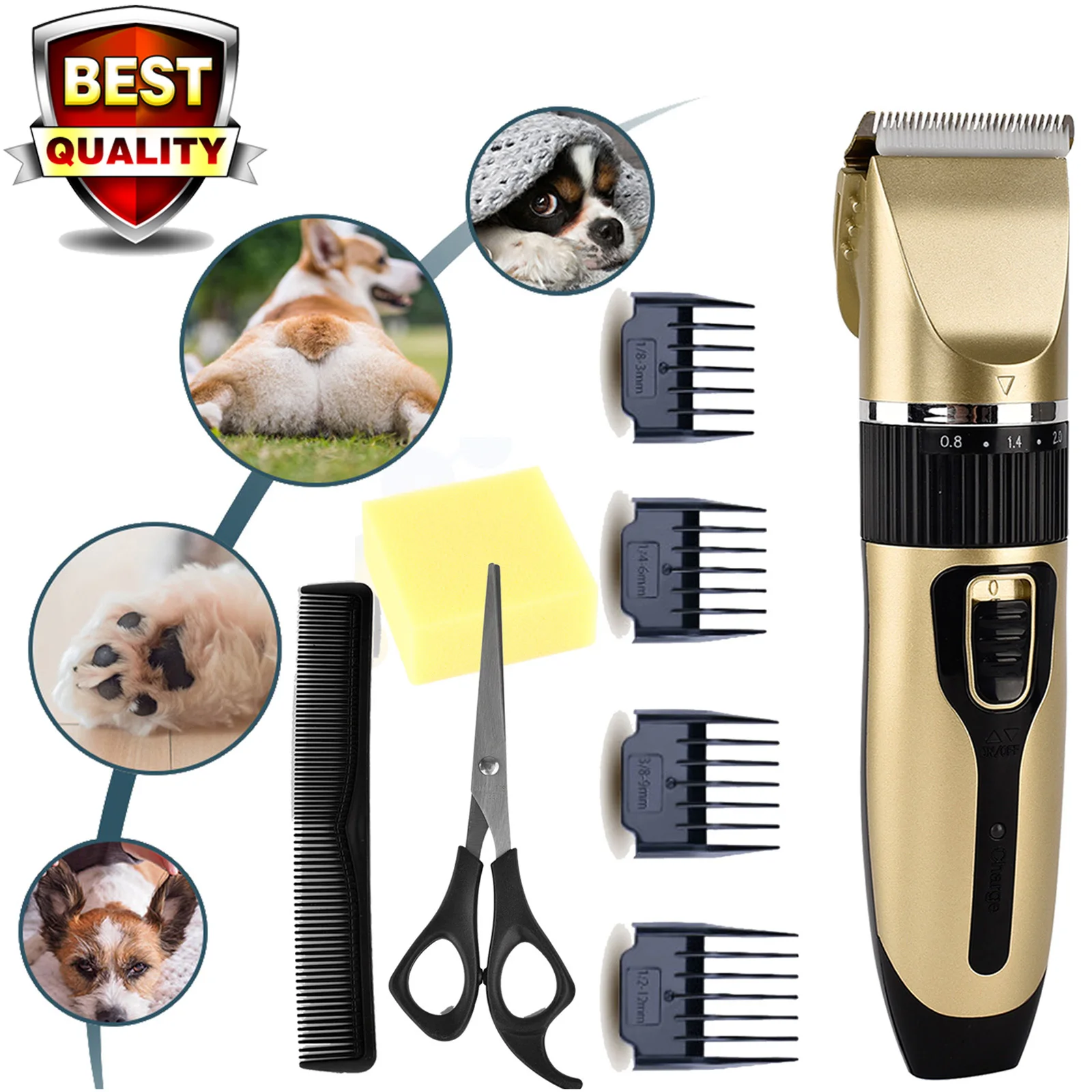 Professioneller Haarschneider All-in-1 Körperhaarschneider, Kabelloser Präzisionstrimmer, für Männer, Kinder oder Haustiere Image