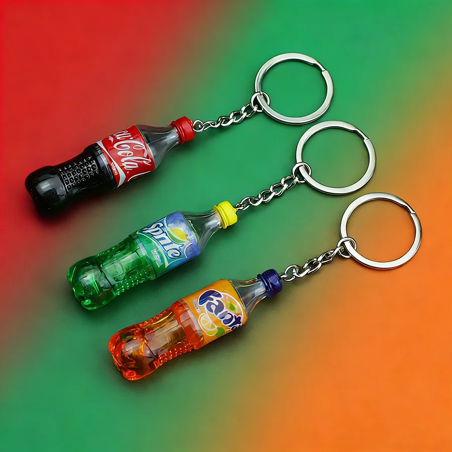 Kreativer Getränkeflaschen-Schlüsselanhänger, Bekleidungszubehör, Unisex, 5 Stile, Miniatur, cooles hängendes Schmuckstück, Party, Freunde, Geschenk, Schlüsselanhänger Image