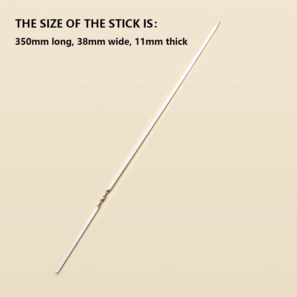 20 stücke Grill Spieß Tragbare Flache Grill Spieß Edelstahl Outdoor Camping Picknick Werkzeuge Image