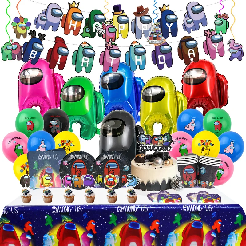 Weltraum-Spiel-Geburtstagsparty-Dekoration, Aluminiumfolienballon für Kinder, Eventzubehör, Einweggeschirr, Banner, Hintergrund, Geschenk Image