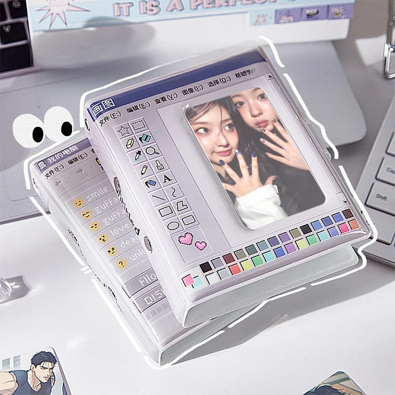 Fotoalbum Fotokartenhalter Kpop Idol Sammelalbum Fotoalbum mit Innenseiten Vintage Poka Ordner Fotokartenordner Image
