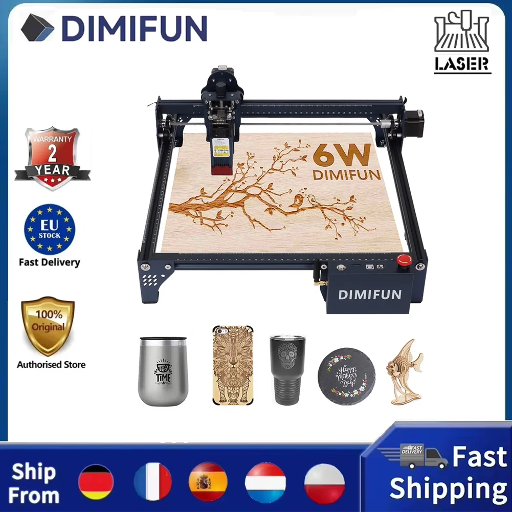 DIMIFUN DM6 B6 6W Lasergravurmaschine Augenschutz 0,01mm Genauigkeit 0,06mm Spot 12000mm/min Geschwindigkeit 330*330mm Image