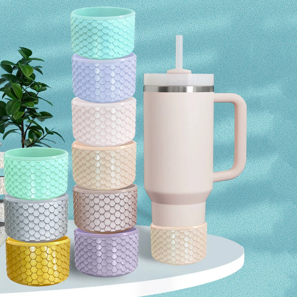 Meerjungfrau-Silikonstiefel, verschleißfeste Wasserflasche, Stiefelhülle, rutschfeste Wasserflaschen, Bodenhülle für Stanley 40oz Tumbler Image