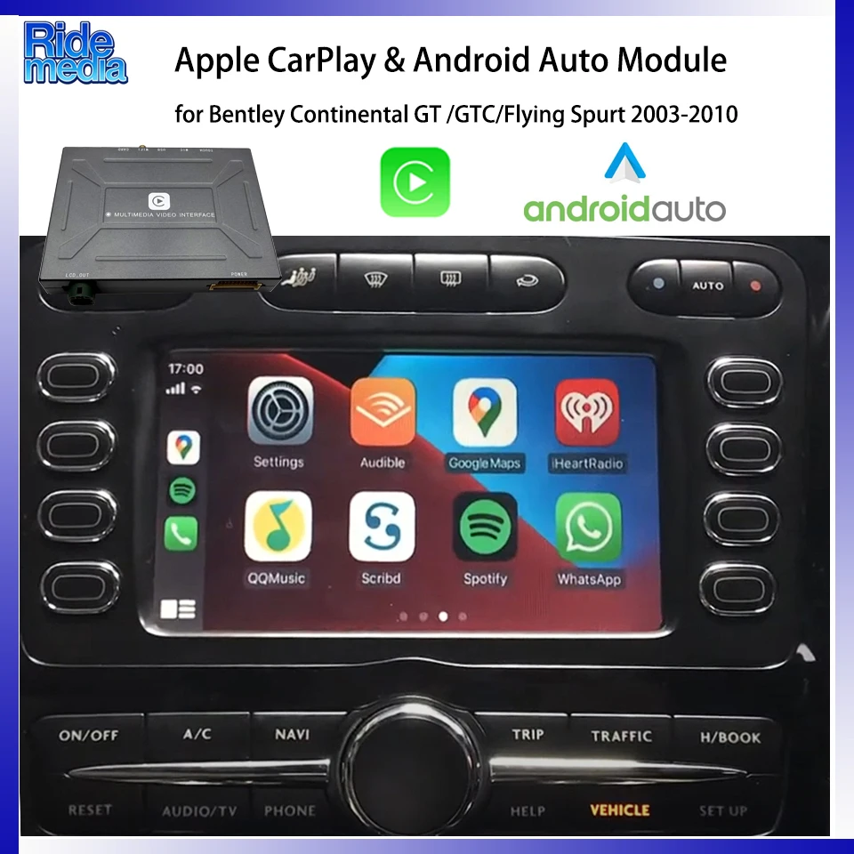 RideMedia Freisprechanlage GPS Musik Bluetooth CarPlay Android Modul für Bentley Continental GT GTC Flying Spur 2003-2010 Image